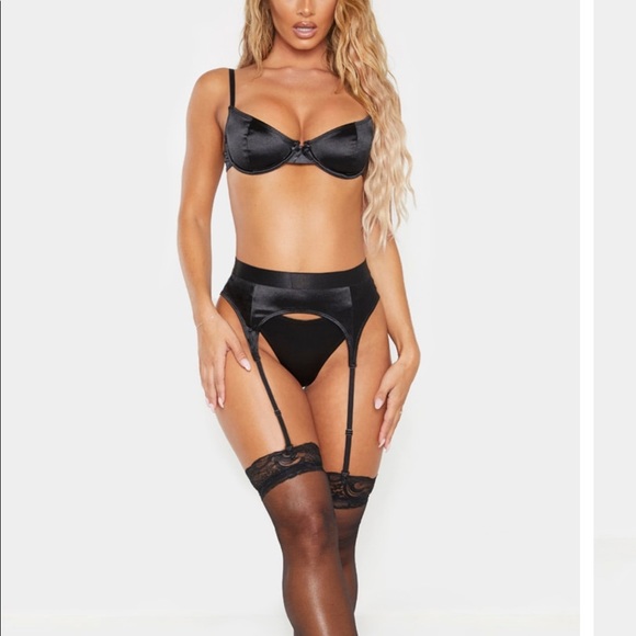 PrettyLittleThing Other - Pretty Little Thing Black Sexy Satin Lingerie
